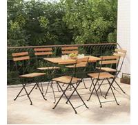 Chaises de bistrot pliantes 6 pcs Bois de teck solide et acier 3152110