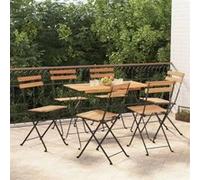 Chaises de bistrot pliantes 6 pcs Bois de teck solide et acier 3152110
