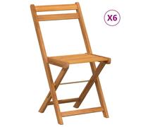 Lot de 6 Chaises de Bistrot Pliantes, Sièges de Terrasse, Chaises de Balcon, Meubles de Patio Extérieur, Bois 3216306
