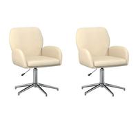 vidaXL Chaises de Bureau pivotantes 2 pc 54 x 58 x 90 cm Crème Tissu
