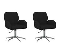 vidaXL Chaises de Bureau pivotantes 2 pc 54 x 58 x 90 cm Noir Tissu