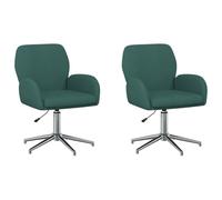 vidaXL Chaises de Bureau pivotantes 2 pc 54 x 58 x 90 cm Vert foncé