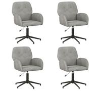 vidaXL Chaises de Bureau pivotantes 4 pc 54 x 55 x 90 cm Gris Clair