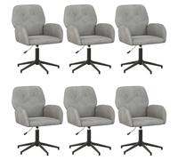 vidaXL Chaises de Bureau pivotantes 6 pc 54 x 55 x 90 cm Gris Clair