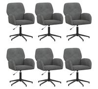 vidaXL Chaises de Bureau pivotantes 6 pc 54 x 55 x 90 cm Gris foncé
