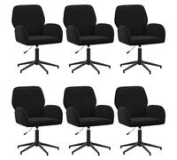 vidaXL Chaises de Bureau pivotantes 6 pc 54 x 55 x 90 cm Noir, Chaise de Bureau Moderne, réglable, pivotante, Fonctionnelle, Ergonomique, Polyvalente pour l'intérieur