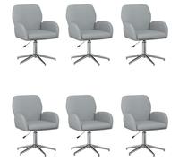 vidaXL Chaises de Bureau pivotantes 6 pc 54 x 58 x 90 cm Gris Clair, Chaise pivotante Moderne, Hauteur Ajustable, Meuble Ergonomique pour Bureau, Travail ou Maison
