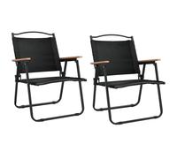 Vidaxl Chaises De Camping 2 Pcs Noir 54x55x78 Cm Tissu Oxford
