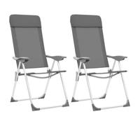 vidaXL Chaises de camping pliables 2 pcs Gris aluminium Multicolore