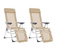 vidaXL Chaises de camping pliantes et repose-pied lot de 2 textilène 360147