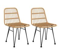 Chaises de jardin lot de 2 48x62x84 cm Résine tressée Marron G