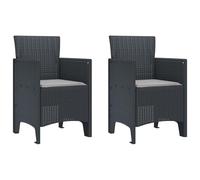 vidaXL Chaises de Jardin 2 pcs Anthracite Poly Rattan