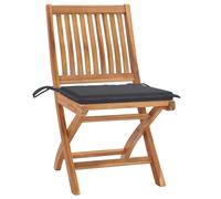vidaXL Chaises de jardin 2 pcs avec coussins anthracite bois massif teck