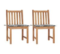 Vidaxl Chaises De Jardin 2 Pcs Avec Coussins Bois De Teck Massif