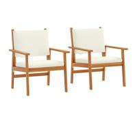 vidaXL Chaises de Jardin 2 pcs avec Coussins en Bois d'acacia Solide