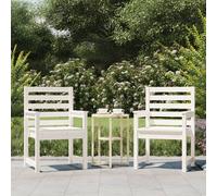 Vidaxl Chaises De Jardin 2 Pcs Blanc 60x48x91 Cm Bois Massif De Pin