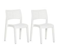 Vidaxl Chaises De Jardin 2 Pcs Blanc Polypropylène