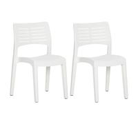 Vidaxl Chaises De Jardin 2 Pcs Blanc Polypropylène