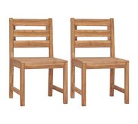 Vidaxl Chaises De Jardin 2 Pcs Bois De Teck Solide