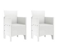 vidaXL Ensemble de chaises de jardin en rotin artificiel pour jardin/terrasse - Assise synthétique résistante aux intempéries - Ensemble de chaises de balcon empilables et durables - Blanc