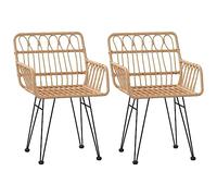319426 vidaXL Chaises de jardin 2 pcs et accoudoir 56x64x80 cm Résine tressée