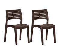 Vidaxl Chaises De Jardin 2 Pcs Moka Polypropylène