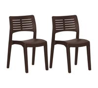Vidaxl Chaises De Jardin 2 Pcs Moka Polypropylène