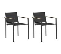 vidaXL Chaises de Jardin 2 pcs Noir et Anthracite 53,5 x 59 x 77 cm, Chaises de Jardin Modernes, résistantes aux intempéries et légères, idéales pour Le Patio, parfaites pour se Relaxer Dehors.