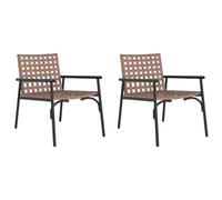 vidaXL Chaises de Jardin 2 pcs Noires 79x56x73,5 cm Rattan en polypropylène