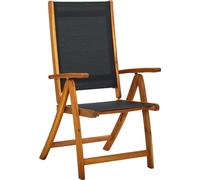 vidaXL Chaises de jardin 2 pcs. Pliable Bois massif Acacia et Textilène