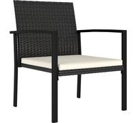 vidaXL Chaises de jardin 2 pcs. Poly rotin noir