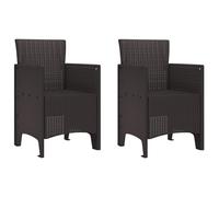 vidaXL Chaises de Jardin 2 pcs Rotin synthétique Marron