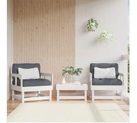 vidaXL Chaises de Jardin 2 pcs, Sièges avec Accoudoir, Fauteuils avec Dossier, Meuble de Terrasse Patio Extérieur, Blanc 825388