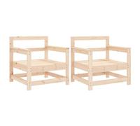 Vidaxl Chaises De Jardin 2 Pcs Bois Massif De Pin