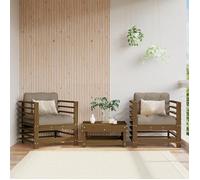 vidaXL Chaises de Jardin 2 pcs, Sièges avec Accoudoir, Fauteuils avec Dossier, Meuble de Terrasse Patio Extérieur, Marron 825628