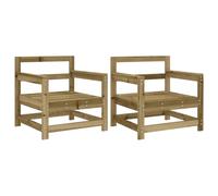 Vidaxl Chaises De Jardin 2 Pcs Bois De Pin Imprégné