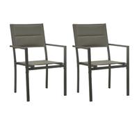 Vidaxl Chaises De Jardin 2 Pcs Textilène Et Acier Gris Et Anthracite Gris