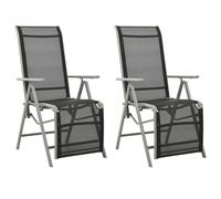 Vidaxl Chaises De Jardin 2 Pcs Textilène Et Aluminium Argenté