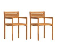 Vidaxl Chaises De Jardin 2 Pièces 50x53x80 Cm Bois Massif Acacia