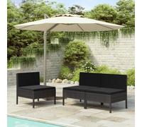 Vidaxl Chaises De Jardin 3 Pcs Avec Coussins Résine Tressée Noir Noir