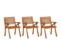 Chaises de jardin lot de 3 Bois d acacia solide