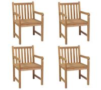 Vidaxl Chaises De Jardin 4 Pcs Avec Coussins Blanc Crème Teck Solide Blanc