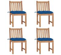 Vidaxl Chaises De Jardin 4 Pcs Avec Coussins Bois De Teck Massif