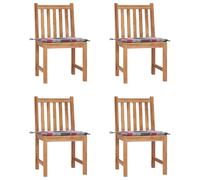 Vidaxl Chaises De Jardin 4 Pcs Avec Coussins Bois De Teck Massif