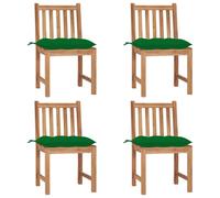 Vidaxl Chaises De Jardin 4 Pcs Avec Coussins Bois De Teck Massif