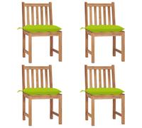 Vidaxl Chaises De Jardin 4 Pcs Avec Coussins Bois De Teck Massif