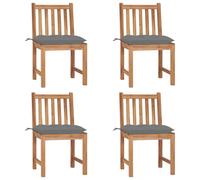 Vidaxl Chaises De Jardin 4 Pcs Avec Coussins Bois De Teck Massif