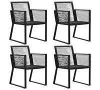 Tuinstoelen 4 st touw rattan zwart312160