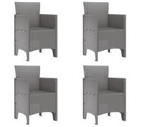 Vidaxl Chaises De Jardin 4 Pcs En Poly Rotin Gris Clair