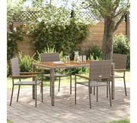 Vidaxl Chaises De Jardin 4 Pcs Gris, Marron